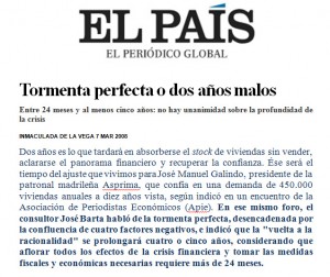 El Pais 2008 Tormenta Perfecta